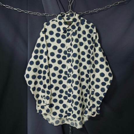 90s ~c1997 COLOURS by ALEXANDER JULIAN Japan made inhomogeneity Polka Dot Cotton L/S Shirts