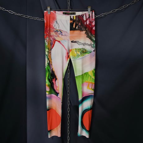 SOMETHING ELSE By Natalie Wood Asymmetry Abstract Full Graphic Leggings