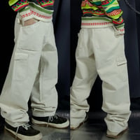 00s c2001 Karl Helmut Embroidery TapeLine Baker Cargo Painter Baggy Pants