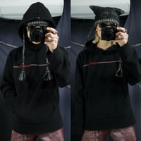 90s~00s OLDNAVY RacingLike Borders Embroidery Fleece Hoodie