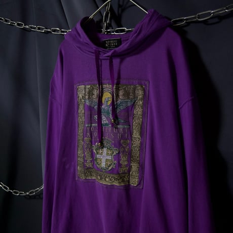 90s Ficce YOSHIYUKI KONISHI Foil Stamping Graphics Embroidery L/S Tee Hoodie