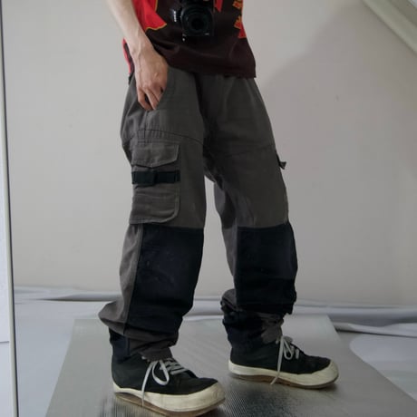 OPSIAL Euro Work Gimmick Junk BORO Reflector Tape Double Knee Cargo Pants