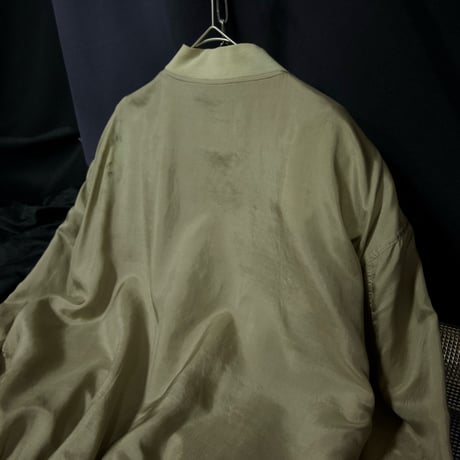 90s SUMMA Smoky Champagne Gold Silk 100% MA-1 type Box silhouette Bomber Jacket