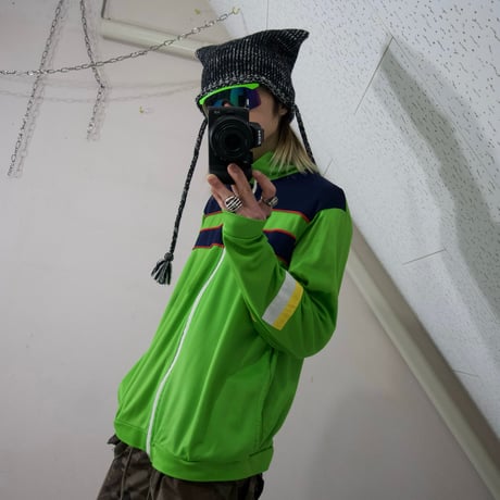80s ITALY made LimeGreen Track Jacket