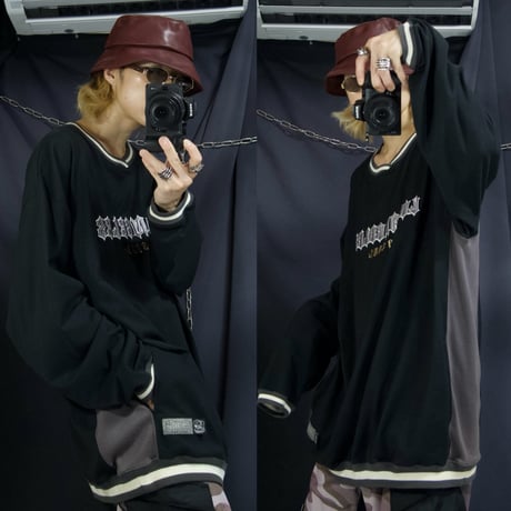00s SOUL 4L Huge Size Embroidery Logo Ringer RoungNeck Mid Weight L/S Tee/Sweat Shirts