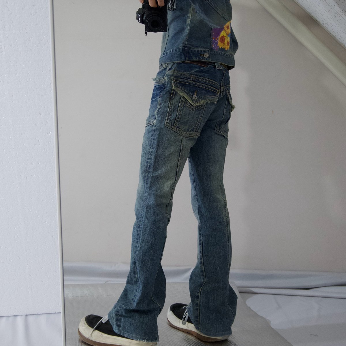 パンツ MORGAN HOMME flare denim MORGAN HOMME Vintage Wash Design Flare Denim Pa