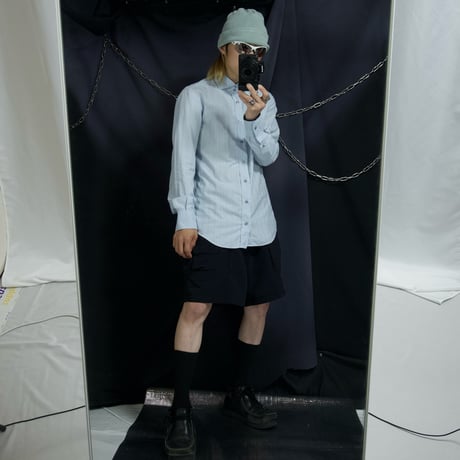 Dolce&Gabbana Italy made Ivy Stripes×Herringbone Horizontal Due-botton Collar L/S Dress Shirs