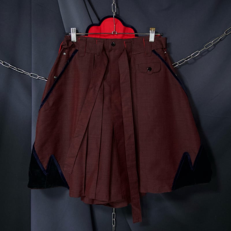 90s TAKUYA ANGEL Velour Switched Wide Pleats Ir