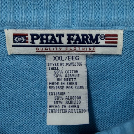 Phatfarm Thick Pitch Borders Cotton×Acrylic Embroidery Knit Sweater