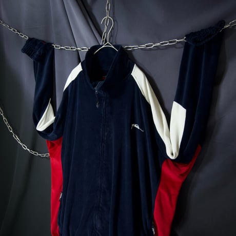 FUBU 4X Velor Switching Embroidery Oversized Track Jacket