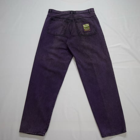 90s~ SLICK Piece Dyeing Quilting Embroidery Baggy Denim