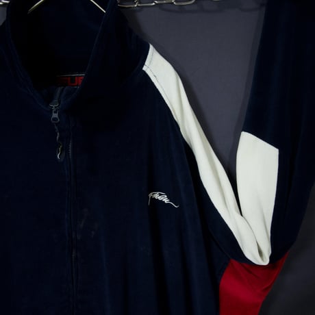 FUBU 4X Velor Switching Embroidery Oversized Track Jacket