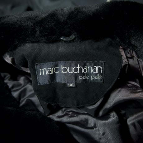 90s Marc Buchanan Pelle Pelle Dolman Sleeves Crocodile Boa Suede Switched Leather Jacket/Gang Coat