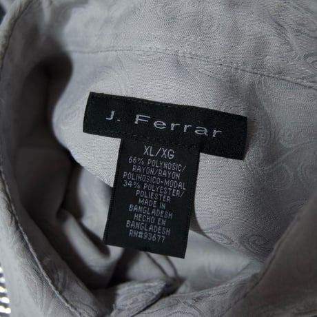 90s J.Ferrar Milkey Off White Paisley Full Patterns Rayon L/S Shirts