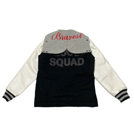 RESQUE SQUAD PU LeatherSleeve Sailor Award Jacket