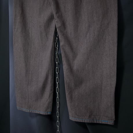 JINZU W38L30 Turquoise blue Embroidery Stitched Dark Grayish Red Baggy Denim