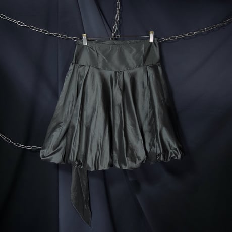 USED Deformation Design Medium Length Balloon Shiny Skirt
