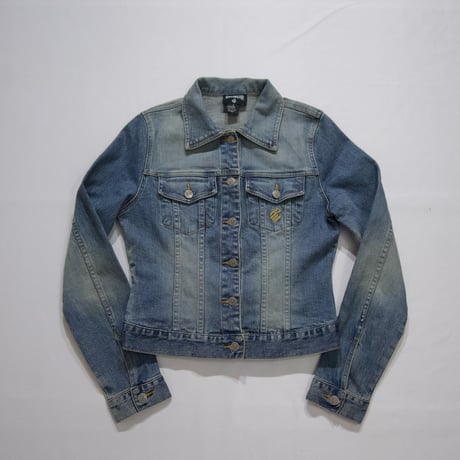 90s~00s ROCAWEAR Sequins,Woman Painting Design Denim Jacket