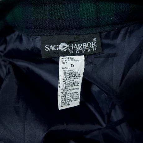 90s SAG HARBOR Black Watch Tartan Check 2tuck Wide Shorts