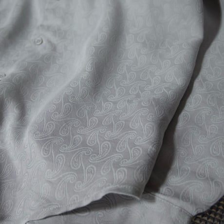90s J.Ferrar Milkey Off White Paisley Full Patterns Rayon L/S Shirts