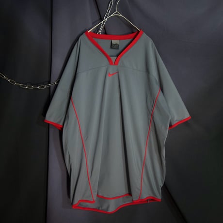 NIKE Football Succer Center Small Swoosh Embroidery V-Neck S/S Game Shirts