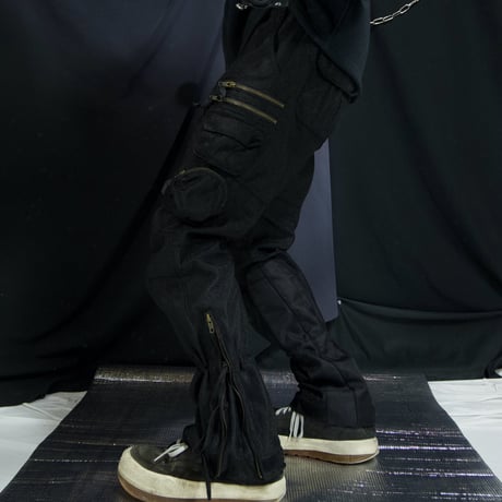 00s BADBOY Multi Pockets Zipper Gimmick Biker Cargo Pants/Flare