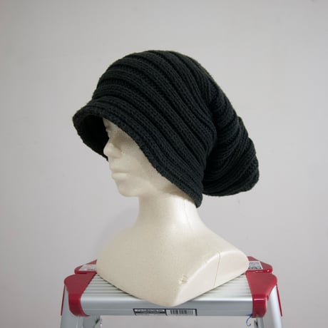 USED Ribbed Long Balloon Knit Cap
