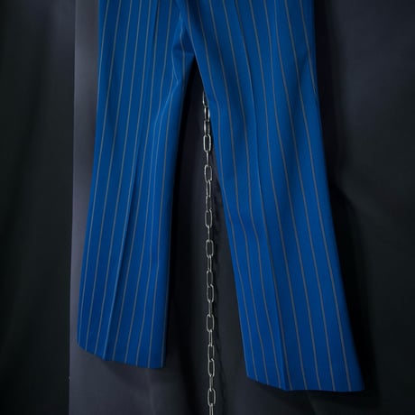 70s FARAH USA made Center Crease School in Color Chalk Stripe (Bird’s Eye) Flare Slacks