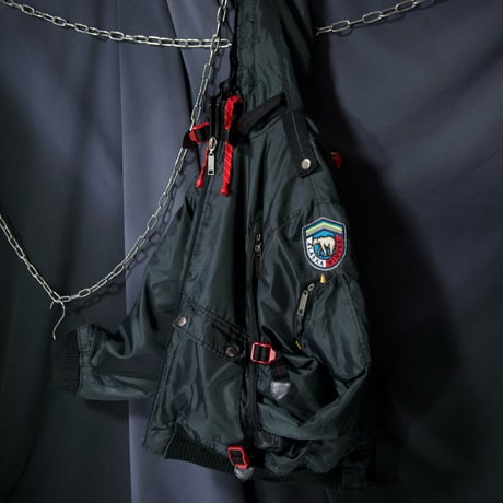 Tommy Hilfiger Multi Zipper&Pockets HighGimmick Parachute Padding Flight Jacket/Mountain Hoodie