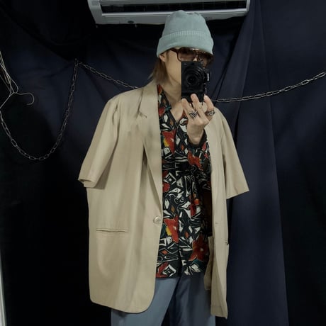 90s SAG HARBOR Mexico made Rayon Blend Ripstop S/S Tailored Shirts Jacket