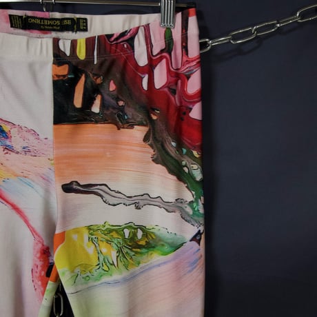 SOMETHING ELSE By Natalie Wood Asymmetry Abstract Full Graphic Leggings