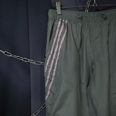 00s c2006 Adidas Irregular Three Line 3D Silhouette Gimmick Cropped Parachute Pants