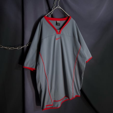 NIKE Football Succer Center Small Swoosh Embroidery V-Neck S/S Game Shirts