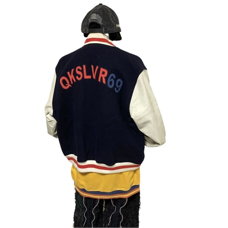 Quick Silver Leather Sleeve Award Jacket
