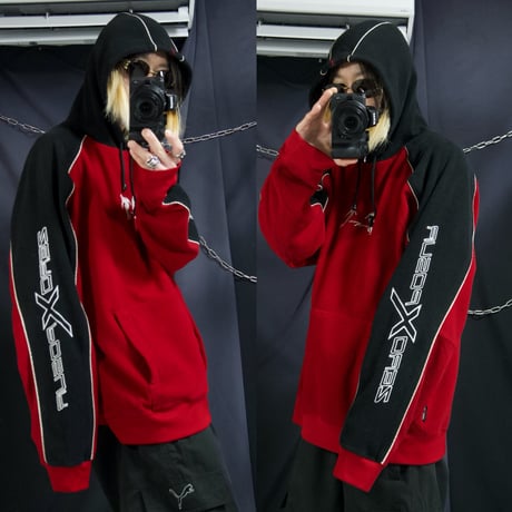 ZERO XPOSUR Oversized Raglan Sleeves Snowboard Embroidery Fleece Hoodie