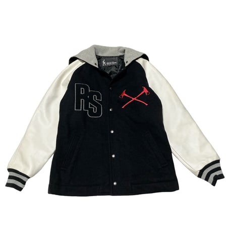 RESQUE SQUAD PU LeatherSleeve Sailor Award Jacket