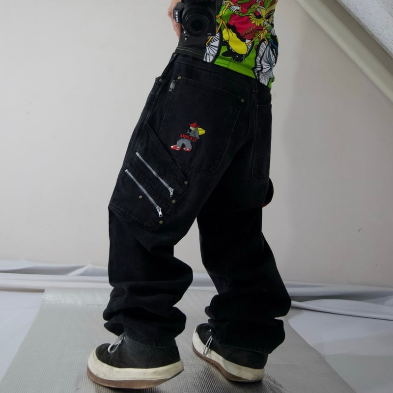 ビーボーイ HIPHOP 00s bboy デニム ICEPOLE B-Boy Embroidery Zipper Design Carpente