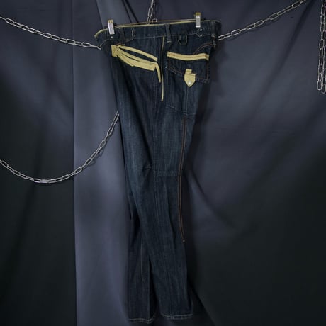 PPFM Draping Loose Straight Design Wash Denim