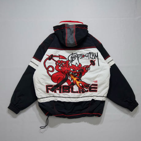 90s FABLICE Nylon HarlZip Anorak Puff Jacket