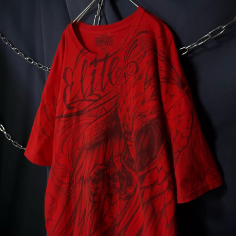 MMA ELITE 2XL Bald Eagle Lily Patterns Graphic S/S Tee