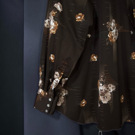 70s USA made H BAR C Printed Botanical Flowers Graphic L/S Western Shirts