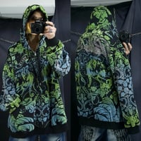 90s~00s Pelle Pelle Psychedelic Tiger Rhine Stone Frocky Graphics Heavyweight FullZip Sweat Hoodie