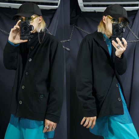 90s Talbots Deformation Collar ( Stand Napoleon Shawl Sailor ) Rayon Blend Jacket