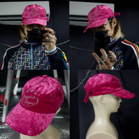 BANANA CHIPS Glitter Embroidery ShockingPink Velor 6Panels Cap