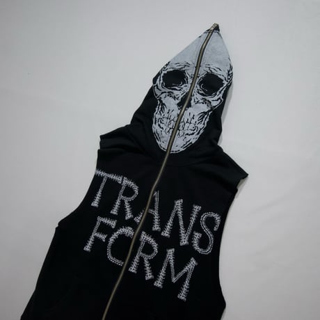 GLADNEWS FullZip Skull Born Cutoff NoSleeve Hoodie Vest