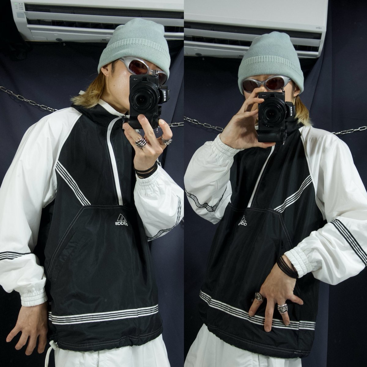 【超希少◎】adidas　スキーウェア　セットアップ　デサント　総柄　90s◎ 超希少◎】adidas スキーウェア セットアップ デサント 総柄 90s◎