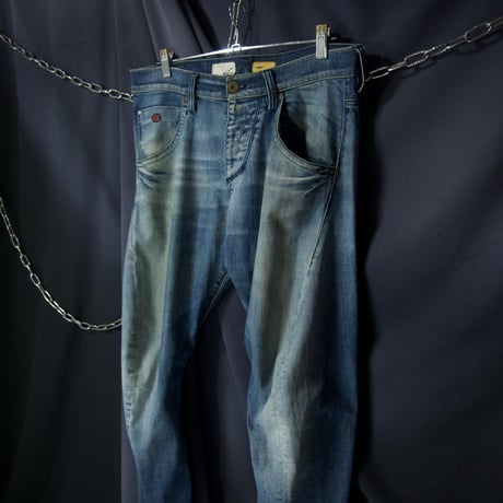 ENERGIE Italy made 3D Cut Draping Wash Loose Straight Denim