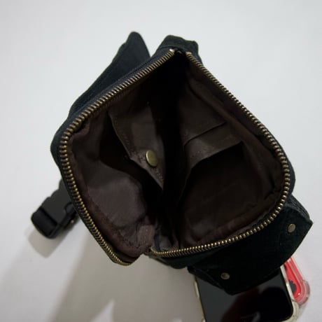 USED Suede Leather Compact Shoulder Bag