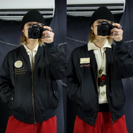 90s~00s ABAHOUSE Reversible Nylon L2-B type Box Silhouette Flight Bomber Jacket