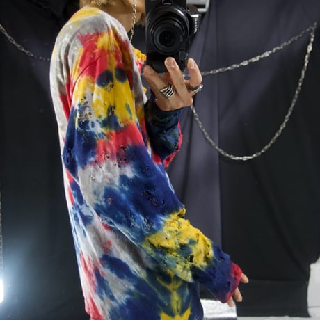 Psychedelics/Ethnics Tie-Dye Patterns Boro,Crush,Damage L/S Tee